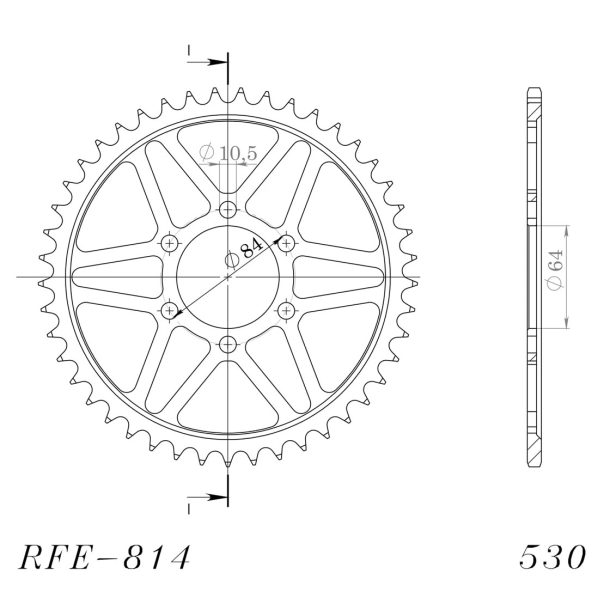 Supersprox SS K�DEHJUL Bagtandhjul Bagk�dehjul K�DEHJUL BAG 530 45 TANDS SUZUKI GS400 GS450