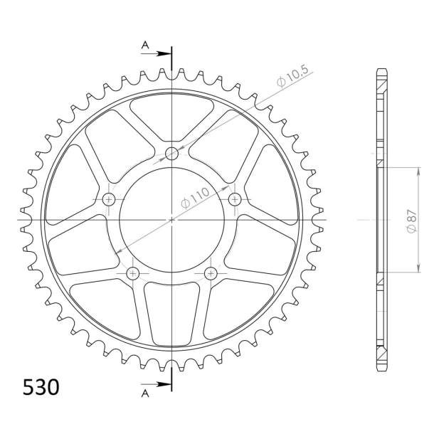 Supersprox SS K�DEHJUL BAG 530 SORT 48 tands SUZUZKI 64511-26E00 VZ800 MARAUDER GSF600S BANDIT