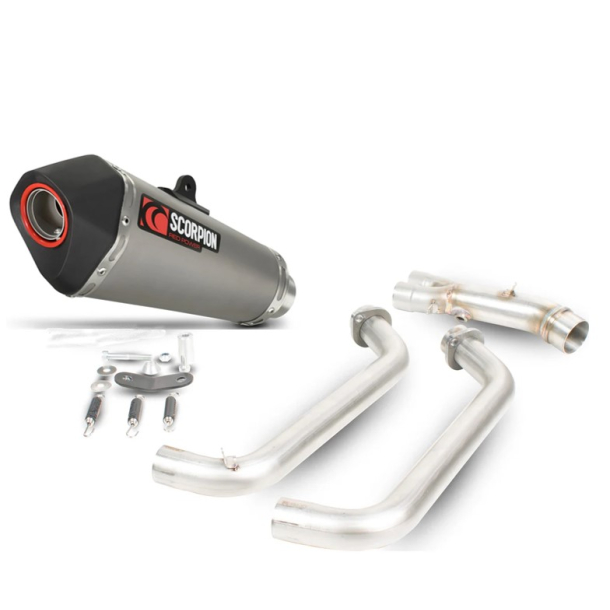 SCORPION KOMPLET SYSTEM TITANIUMSerket Taper Satin Titanium Oval FULL SYSTEM YAMAHA MT07 14-19 