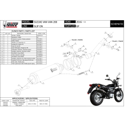 MIVV S.046.SXB SLIP-ON STEEL BLACK Suzuki RV 200 VAN VAN 2016-2017 EXHAUST MIVV GP BLACK INOX BLACK SUZUKI VAN VAN '0 '16-'17 S.046.SXB