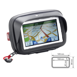 GIVI S952B GPS &amp; Smartphone holder 3,5' 12,5x8,4 GIVI GPS holder Vindue B.10,4 X H.6,7cm M. SKYGGE