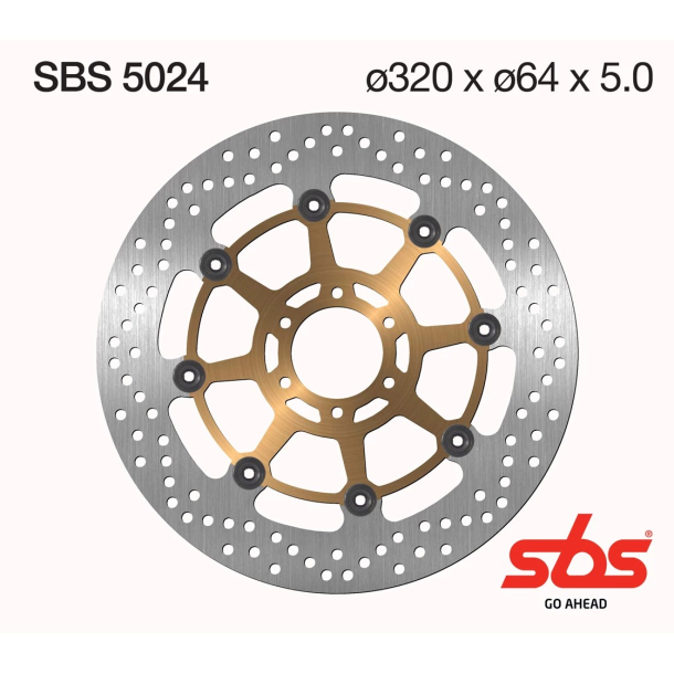 SBS SBS5024 BREMSESKIVE STD ORG. FRONT 320MM 5024 APRILIA,DUCATI,YAMAHA