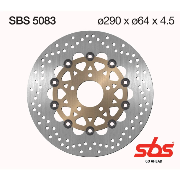 SBS SBS5083 BREMSESKIVE STD ORG. 5083 290mm FRONT H�JRE/VENSTRE LH/RH SUZUKI GSF400 GSF600 GSX600F GSX750F
