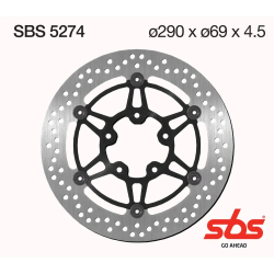 SBS SBS5274 BREMSESKIVE STD ORG. 5274 Flydende H�JRE/VENSTRE  LH/RH FRONT SUZUKI GSX600F GSX750F GSF650 SV650 VZ1500 VLR1800 INTRUDER