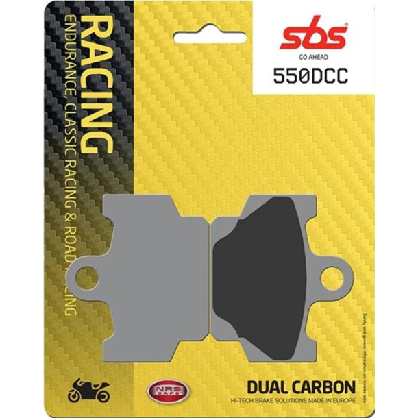 SBS SBS550DCC BREMSEKLODSER RACING DUAL CARBON 550DCC YAMAHA RD80 RD125 RD350 RACE USE ONLY BANE BRU