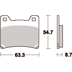 SBS SBS555RQ BREMSEKLODSER RACING CARBON TECH BAG 555RQ REAR YAMAHA