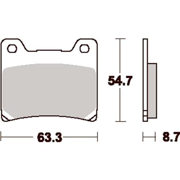 SBS SBS555RQ BREMSEKLODSER RACING CARBON TECH BAG 555RQ REAR YAMAHA