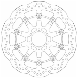 SBS SBS6024A BREMSESKIVE WAVE DESIGN FRONT 320MM 6024A APRILIA,DUCATI,YAMAHA