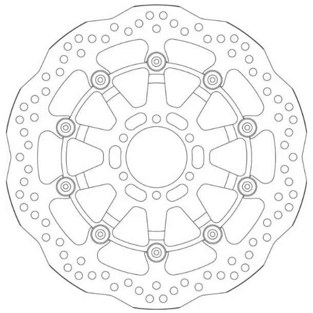 SBS SBS6024A BREMSESKIVE WAVE DESIGN FRONT 320MM 6024A APRILIA,DUCATI,YAMAHA