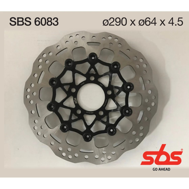 SBS SBS6083 BREMSESKIVE WAVE DESIGN 6083 290mm FRONT H�JRE/VENSTRE LH/RH SUZUKI GSF400 GSF600 GSX600F GSX750F