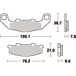 SBS SBS615LS BREMSEKLODSER STREET MC EXCEL SINTER BAG 615LS REAR Kawasaki GPX250 KR-1 ZR550 Zephyr Suzuki RGV250