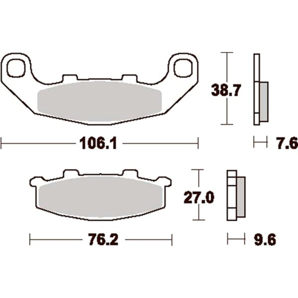 SBS SBS615LS BREMSEKLODSER STREET MC EXCEL SINTER BAG 615LS REAR Kawasaki GPX250 KR-1 ZR550 Zephyr Suzuki RGV250