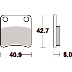 SBS SBS115CT BREMSEKLODSER MAXI CARBON CARBONTECH 115CT Parkering ATV PARKING BRAKE ATV SCOOTER 