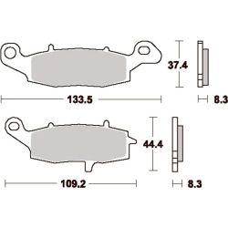 SBS SBS705HF BREMSEKLODSER STREET MC CERAMIC 705HF BRAKE PAD KIT (NON O.E. ALTERNATIVE) VENSTRE LEFT LH Disc pad s�t CF MOTO KAWASAKI SUZUKI WK BIKES