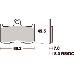 SBS SBS782DC Bremseklodser RACING DUAL CARBON 782DC FRONT HONDA RS125 NSF250 TRIUMPH Daytona 675 YAMAHA TZ250 RACE TRACK USE ONLY