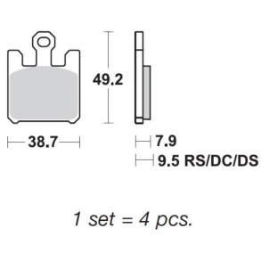 Bremseklodser SBS 788DS RACING DUAL SINTER pr st til 1 kaliber