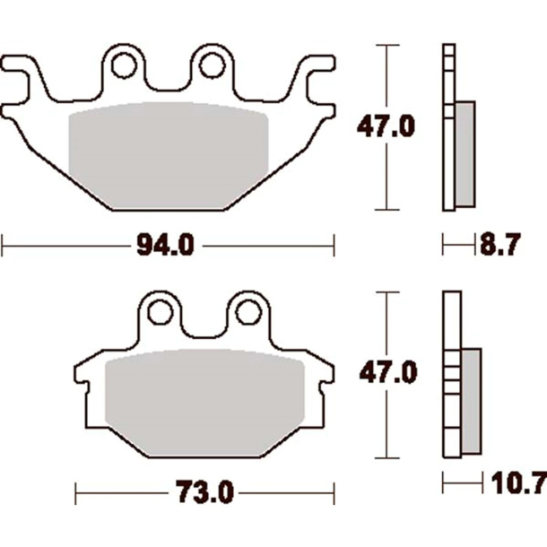 SBS SBS810RQ BREMSEKLODSER RACING CARBON TECH BAG 810RQ Bombardier Kawasaki Kymco Sym Yamaha