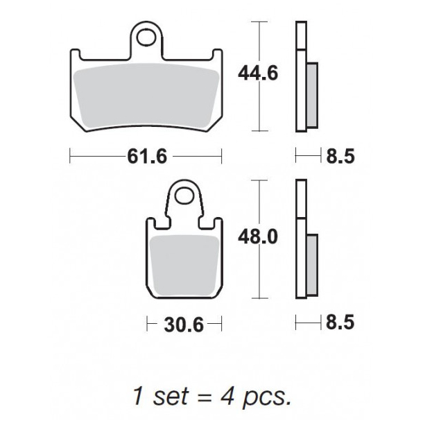 Bremseklodser SBS839SP STREET MC PERFORM EVO SINTER YamahaMT-01 YZF-R1XV1700 V-Max 1700