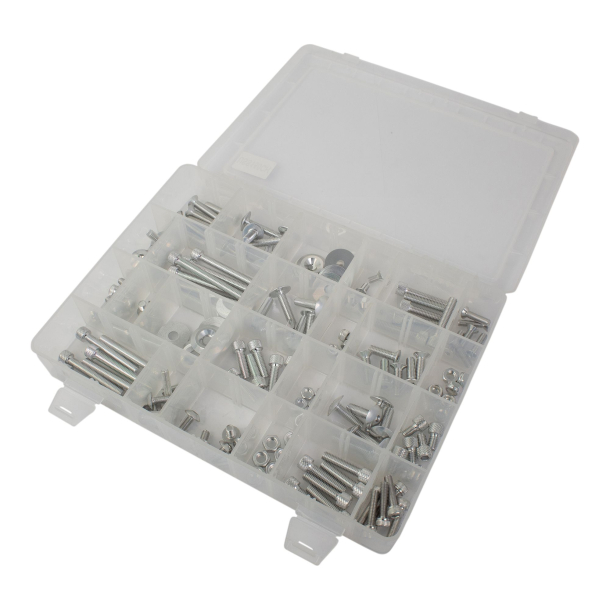Alu bolt s�t krom M5 M6 150 stk. Bike It Universal 150pcs Bolt Kit - Chrome