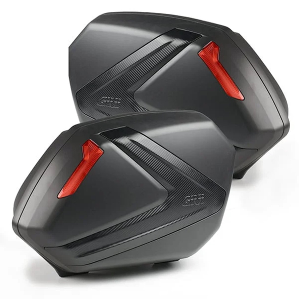 Givi V37NN sidetaskest  2 x 37 liter til PLX/PLXR-holdere Rd refleks CARBON "LOOK"