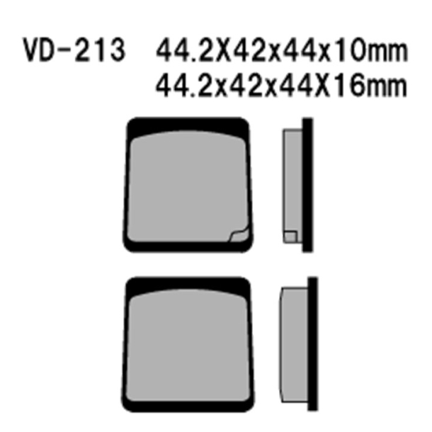 VESRAH VD-213KV Bremseklodser YAMAHA FS1DX RD50 RD125 RD200 RS100