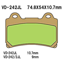 VESRAH VD-242JL BREMSEKLODSER Sinter VD242JL FRONT REAR YAMAHA