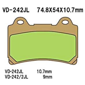 VESRAH VD-242/2JL BREMSEKLODSER Sinter VD242JL/2JL FRONT REAR YAMAHA