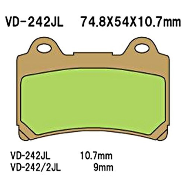 VESRAH VD-242/2JL BREMSEKLODSER Sinter VD242JL/2JL FRONT REAR YAMAHA