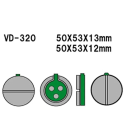 Vesrah�VD-320KV Bremseklodser�PAD COMP. SET NON O.E. SUZUKI 59300-47870�GS425 GS550 GS1000�GT200�GT