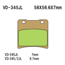 VESRAH VD345/2JL BREMSEKLODSER BRAKE PAD KIT (NON O.E. SINTERED METAL JAPANESE ALTERNATIVE) SINTER FRONT (REAR) FOR (BAG) SUZUKI GSX400 GSX600F GSX750F GSX1100F GSX1100G GV1400 VX800