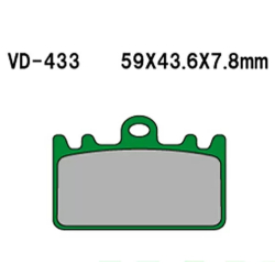 Vesrah VD-433KV Bremseklodser Kevlar FRONT KAWASAKI ZXR400 L1-L9 SUZUKI RGV250SP VJ23A