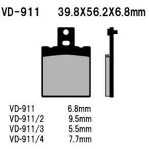 VESRAH VD-911KV Bremseklodser BREMBO KALIBER