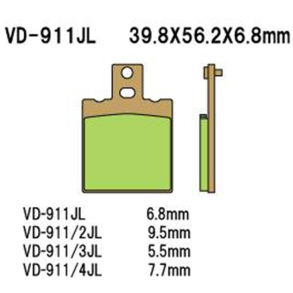 VESRAH VD-911SJL Bremseklodser SCOOTER SINTER BREMBO KALIBER