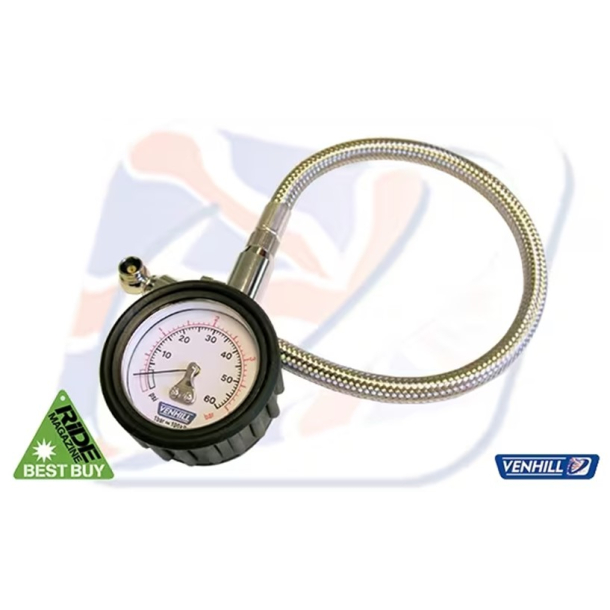 Manometer D�ktryksm�ler D�ktrykstester VENHILL PROFF D�KTRYKS M�LER 0-60PSI TIRE PRESSURE GUAGE 0-60PSI - 0-4 BAR
