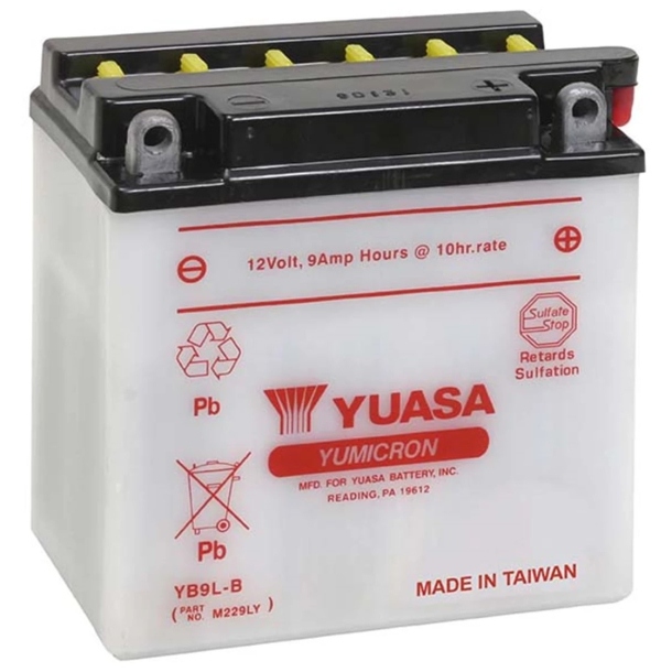 BATTERI YB9L-B YUASA Uden Syre