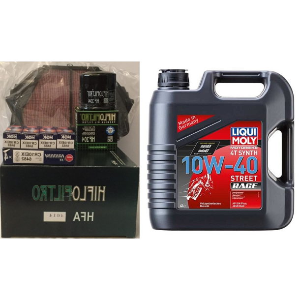 Servicekit YAMAHA YZF600 R6 08-18 olie, oliefilter, luftfilter, tndrr, pakning bundprop