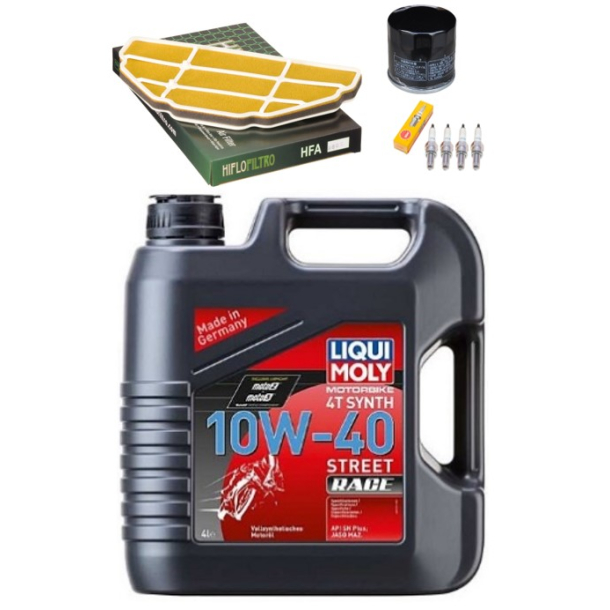  Servicekit KAWASAKI ZX6R 98-01 olie, oliefilter, luftfilter, tndrr, bundproppakning 