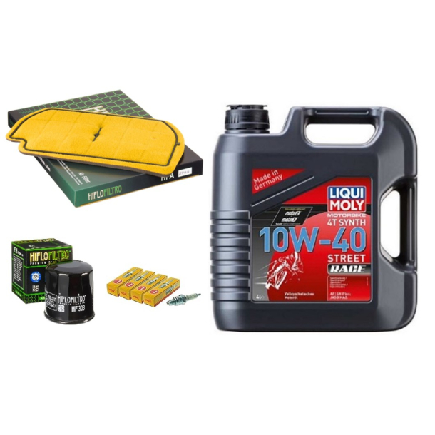 Servicekit KAWASAKI ZXR750L ZXR750M 93-95 olie, oliefilter, luftfilter, tndrr, bundproppakning