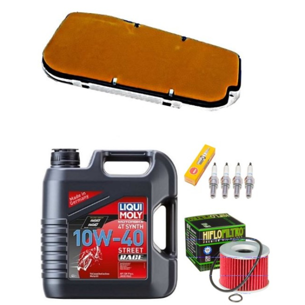Servicekit KAWASAKI ZZR1100 C1,C2,C3,C4 90-93 olie, oliefilter, luftfilter, tndrr, bundproppakning
