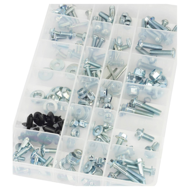 ATV Boltkit 188 stk. BikeTek 188Pc ATV Quad Hardware &amp; Bolt Kit Honda, Kawasaki, Suzuki, Yamaha ATVs