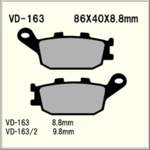VESRAH Bremseklodser VD-163/2KV Kevlar BAG