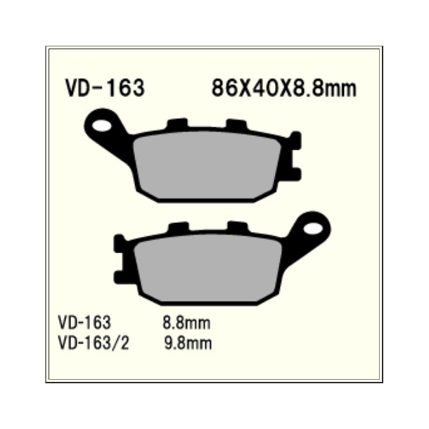 VESRAH Bremseklodser VD-163/2KV Kevlar BAG